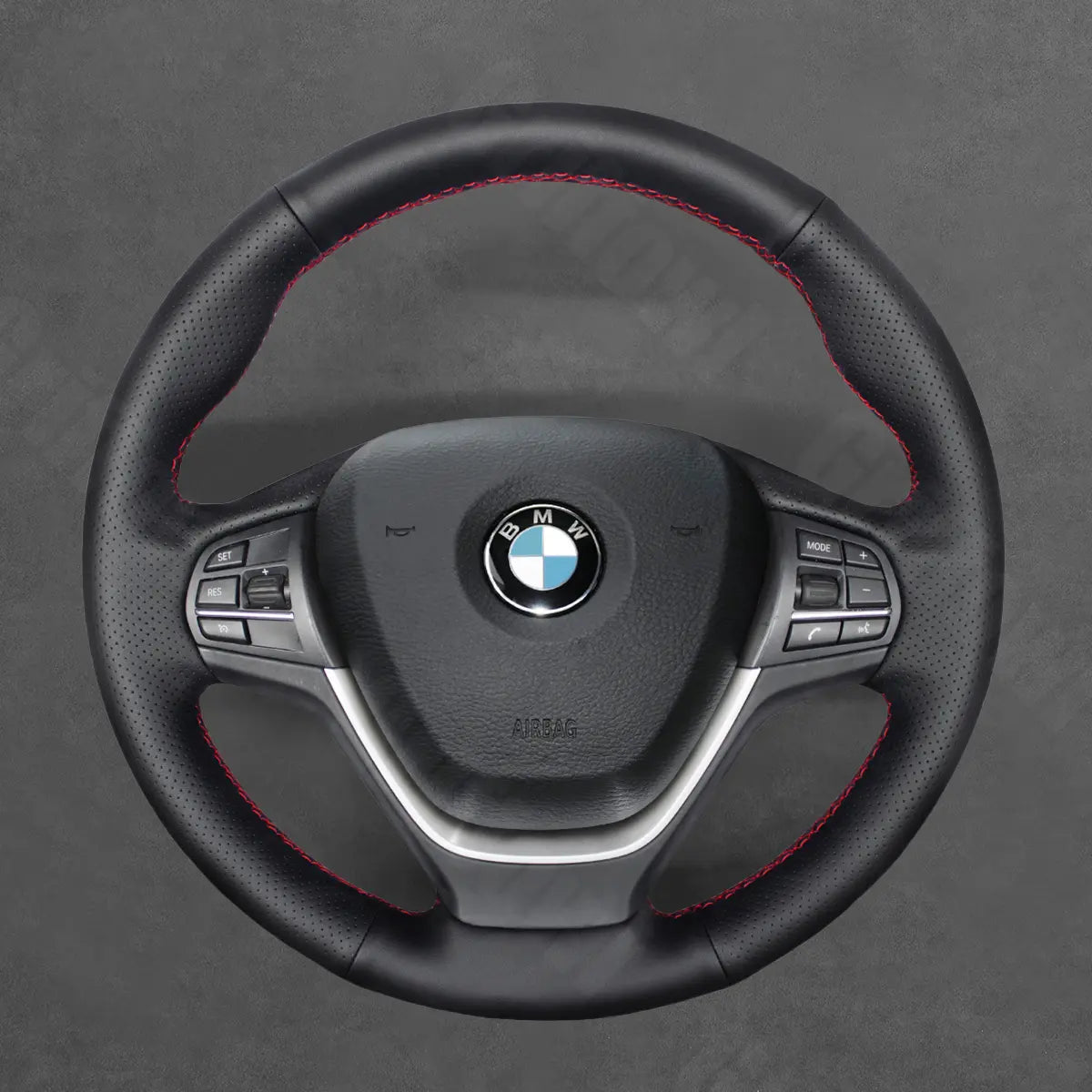 Griffowl Steering Wheel Cover for Personalized SUV BMW X3 F25 X5 F15 2010-2017. For refined interior upgrades using our wrap and stitch kit.