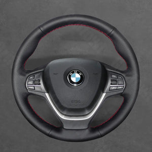 Griffowl Steering Wheel Cover for Personalized SUV BMW X3 F25 X5 F15 2010-2017. For refined interior upgrades using our wrap and stitch kit.