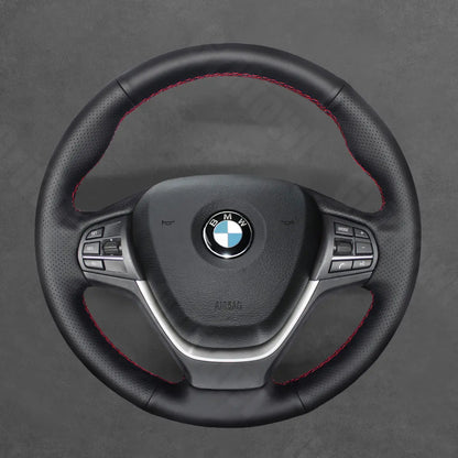 Griffowl Steering Wheel Cover for Personalized SUV BMW X3 F25 X5 F15 2010-2017. For refined interior upgrades using our wrap and stitch kit.