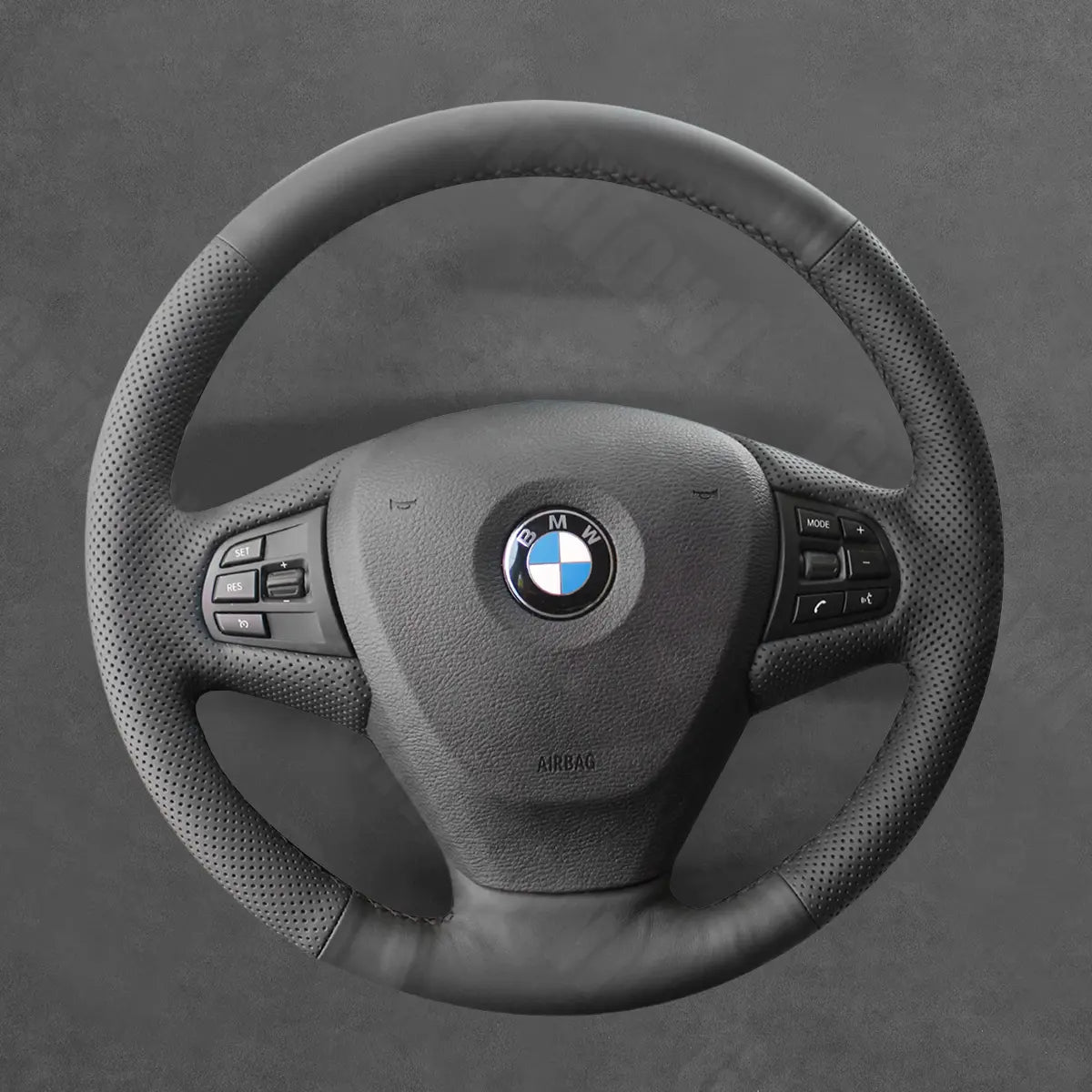 Griffowl Steering Wheel Cover for Personalized SUV BMW X3 F25 X5 F15 2010-2017. For refined interior upgrades using our wrap and stitch kit.