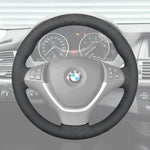 Griffowl Steering Wheel Cover for Personalized SUV BMW X5 E70 X6 E71 E72 2006-2013. Hand-sewn kit for drivers seeking precision and comfort.