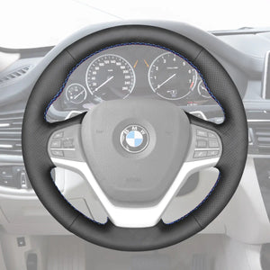 Griffowl Steering Wheel Cover for Personalized SUV BMW X5 F15 X6 F16 2013-2019. For refined interior upgrades using our wrap and stitch kit.