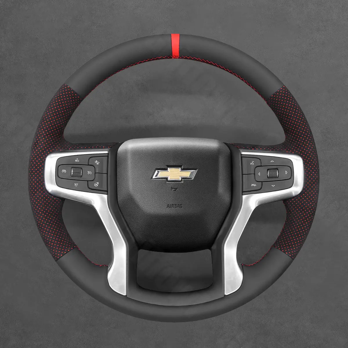 Griffowl Steering Wheel Cover for Personalized SUV Chevrolet Blazer Suburban Tahoe 2021-2025. Elevate your interior with Griffowl's wrap and stitch kit.
