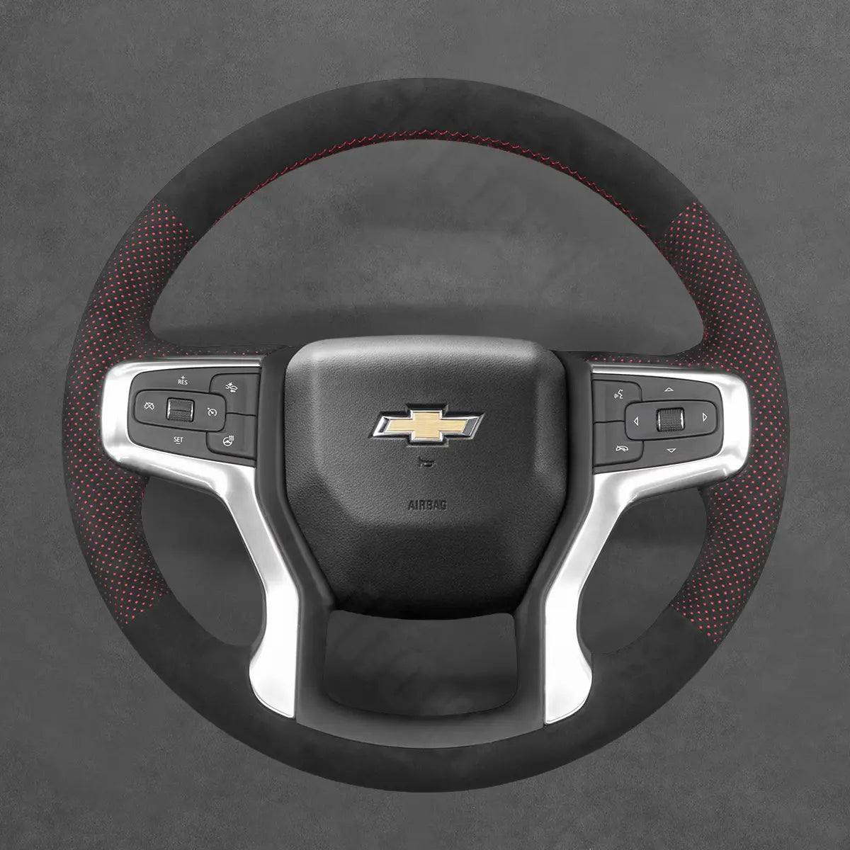 Griffowl Steering Wheel Cover for Personalized SUV Chevrolet Blazer Suburban Tahoe 2021-2025. Elevate your interior with Griffowl's wrap and stitch kit.
