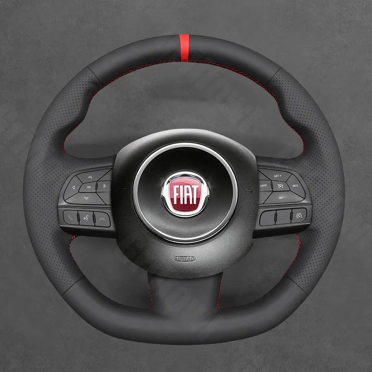 Griffowl Steering Wheel Cover for Personalized SUV Fiat 500X 2014-2021. Perfect grip with our steering wheel wrap and custom interior touch.