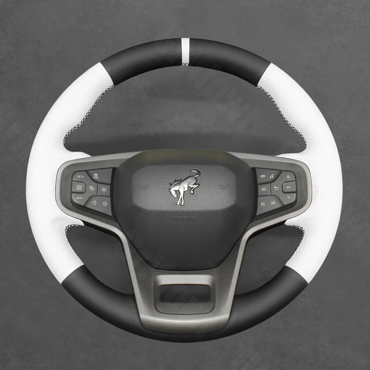 Griffowl Steering Wheel Cover for Personalized SUV Ford Bronco 2021 2022 2023 2024 2025. Elevate your interior with Griffowl's wrap and stitch kit.