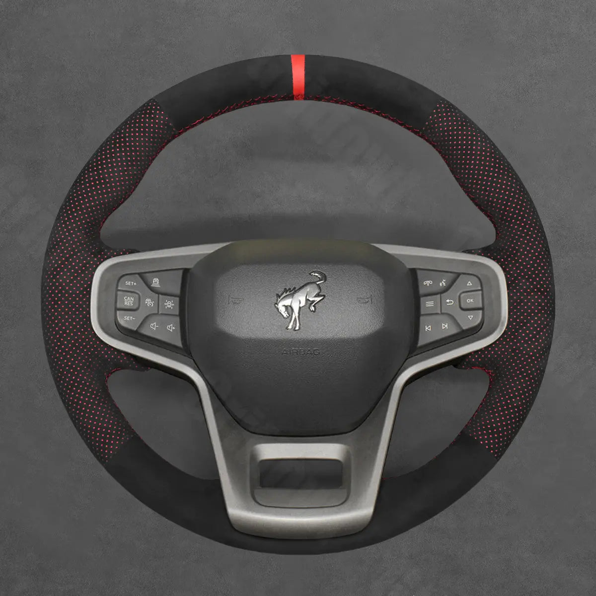 Griffowl Steering Wheel Cover for Personalized SUV Ford Bronco 2021 2022 2023 2024 2025. Elevate your interior with Griffowl's wrap and stitch kit.