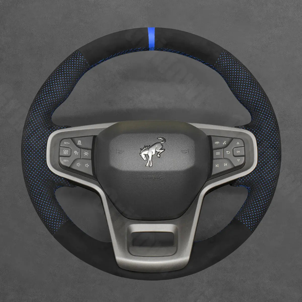 Griffowl Steering Wheel Cover for Personalized SUV Ford Bronco 2021 2022 2023 2024 2025. Elevate your interior with Griffowl's wrap and stitch kit.