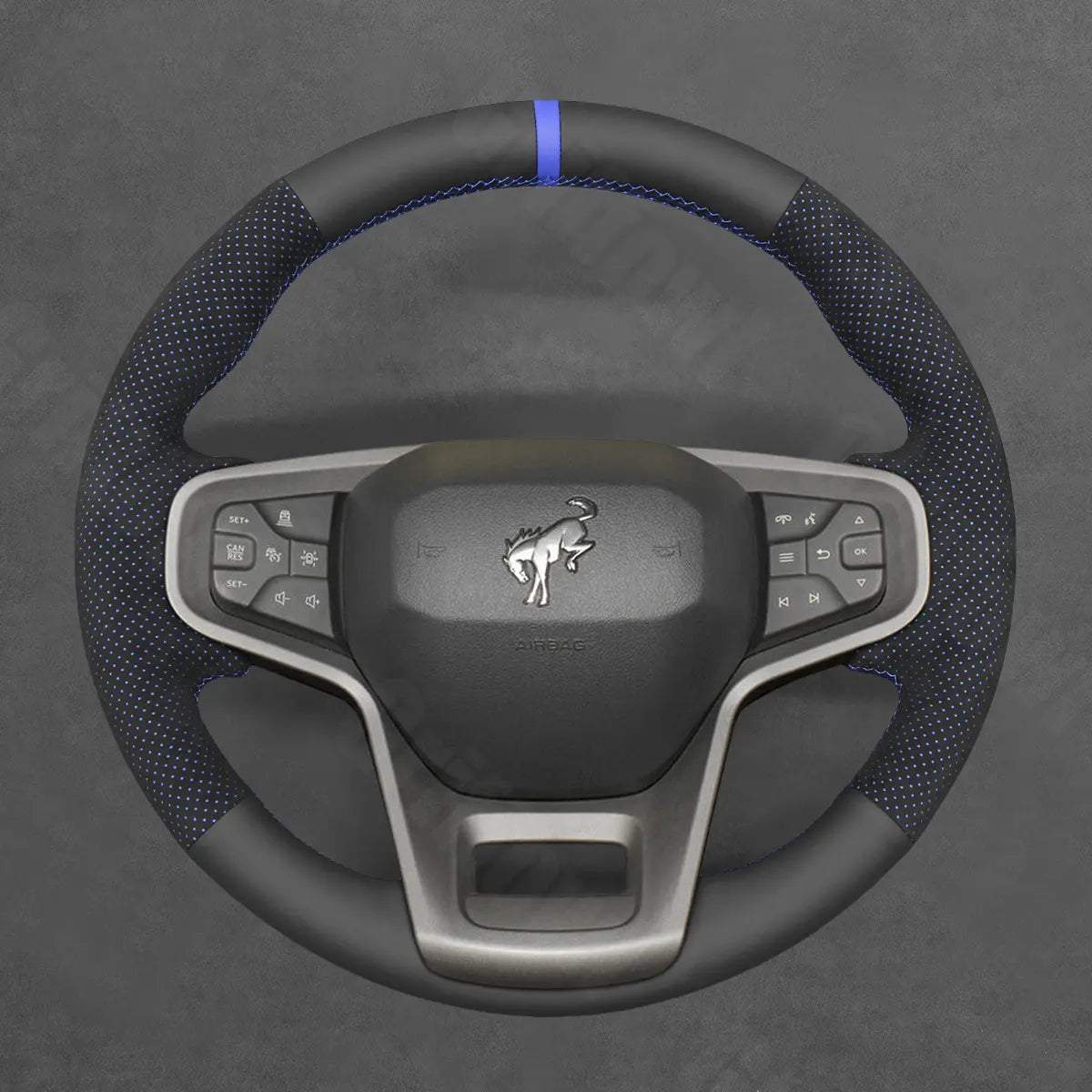 Griffowl Steering Wheel Cover for Personalized SUV Ford Bronco 2021 2022 2023 2024 2025. Elevate your interior with Griffowl's wrap and stitch kit.