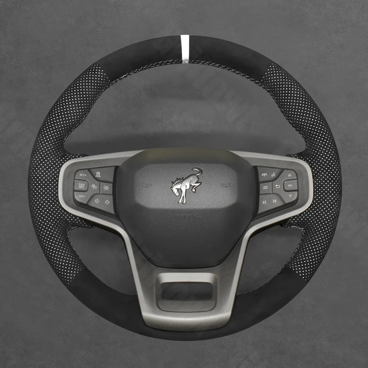 Griffowl Steering Wheel Cover for Personalized SUV Ford Bronco 2021 2022 2023 2024 2025. Elevate your interior with Griffowl's wrap and stitch kit.