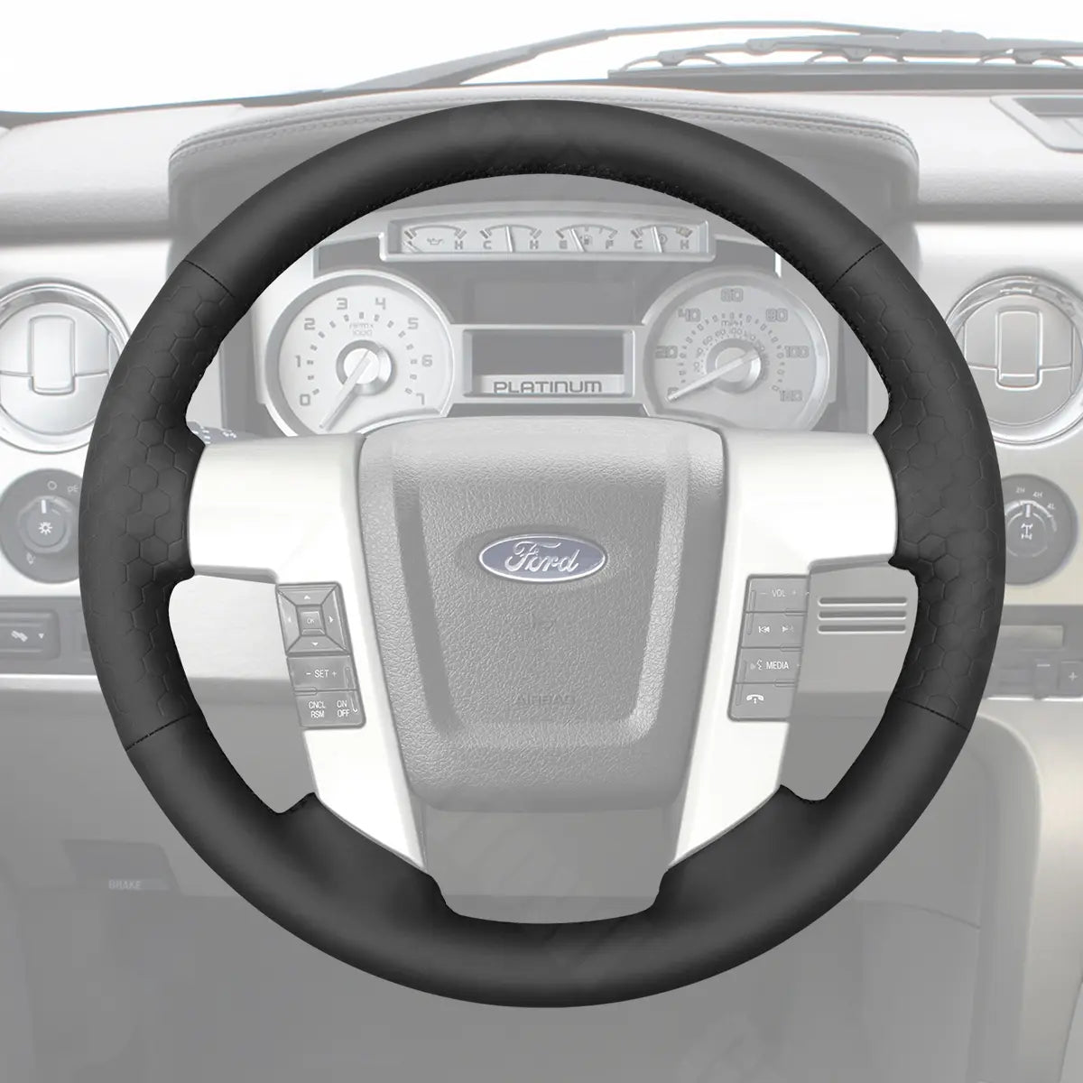Griffowl Steering Wheel Cover for Personalized SUV Ford Expedition 2015 2016 2017. For refined interior upgrades using our wrap and stitch kit.