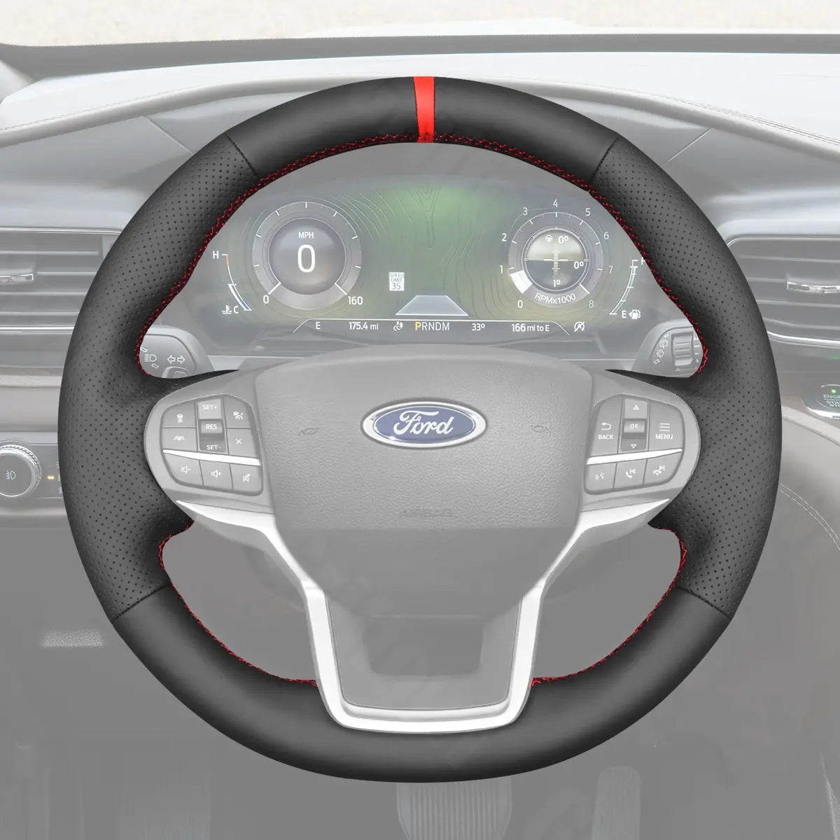 Griffowl Steering Wheel Cover for Personalized SUV Ford Explorer 2020-2025. Perfect grip with our steering wheel wrap and custom interior touch.