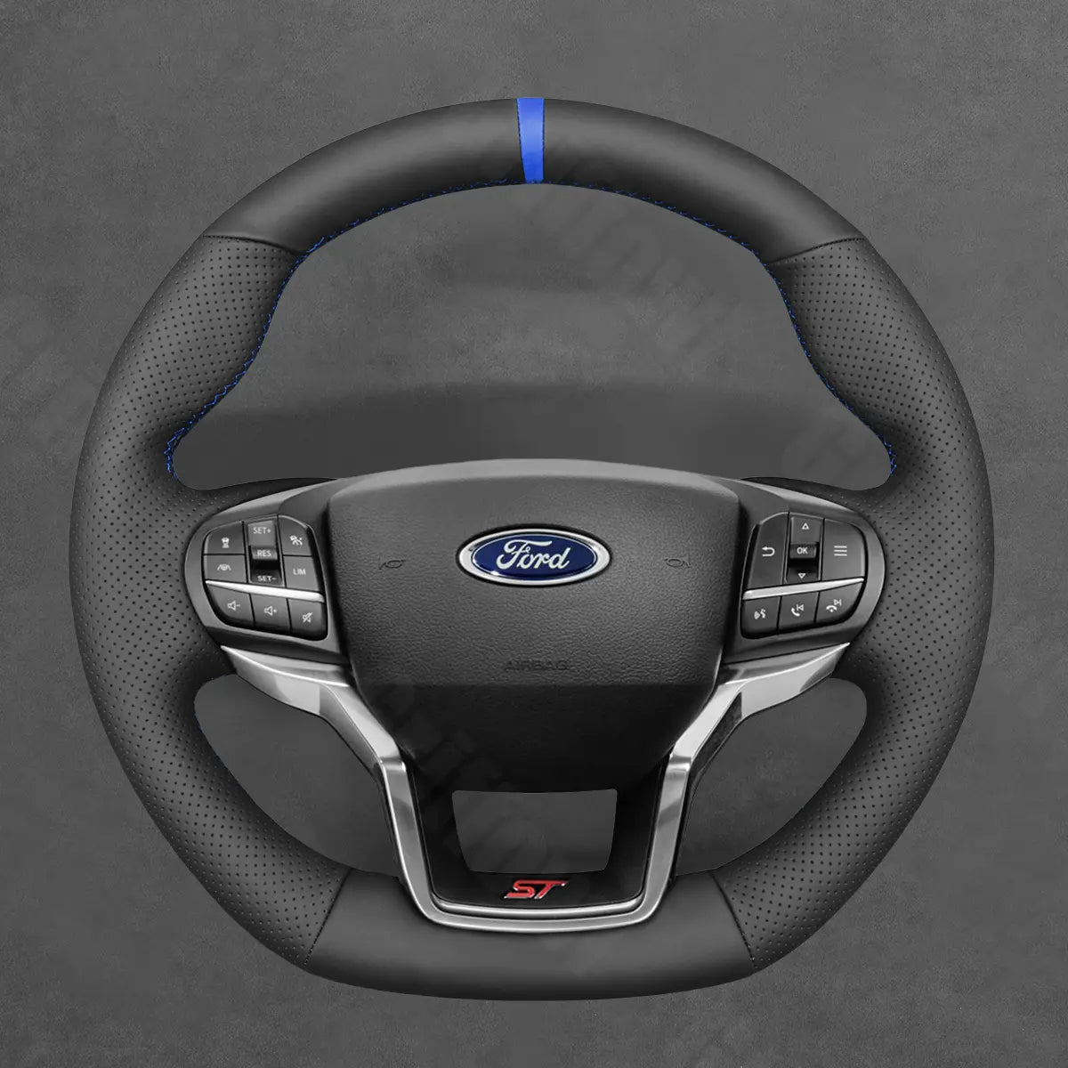 Griffowl Steering Wheel Cover for Personalized SUV Ford Explorer ST Line Timberline 2020-2025. Elevate your interior with Griffowl's wrap and stitch kit.