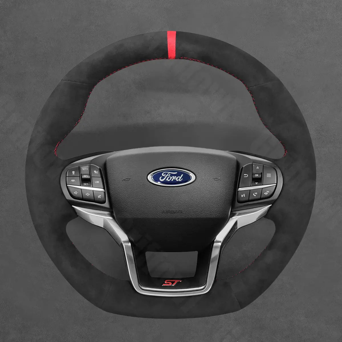 Griffowl Steering Wheel Cover for Personalized SUV Ford Explorer ST Line Timberline 2020-2025. Elevate your interior with Griffowl's wrap and stitch kit.