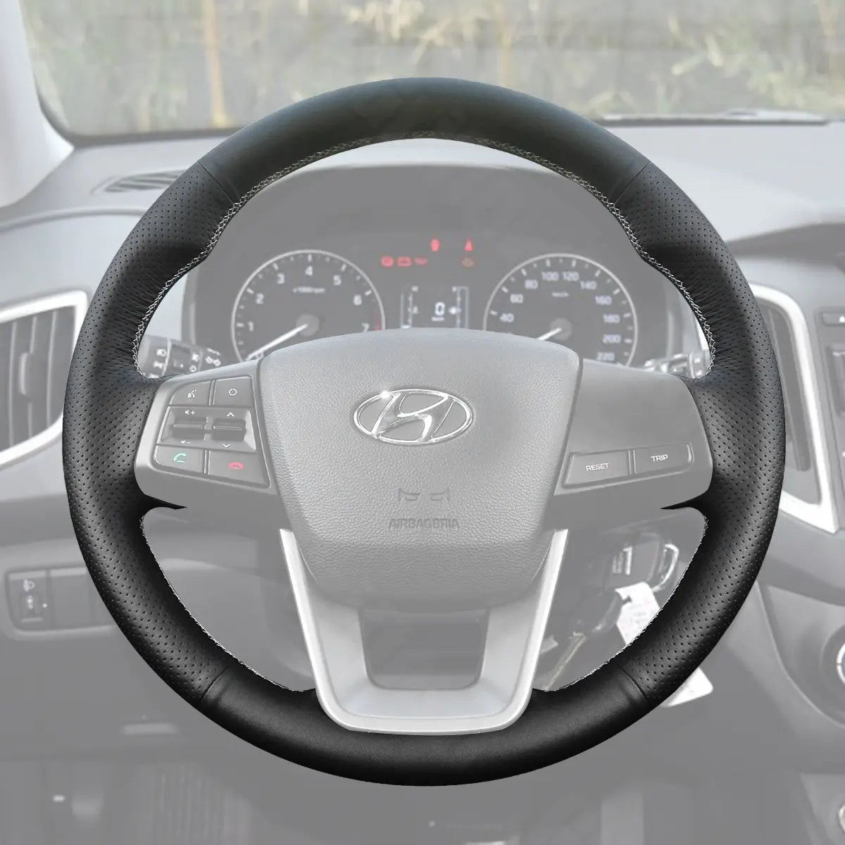 Griffowl Steering Wheel Cover for Personalized SUV Hyundai Creta ix25 2016-2021. For refined interior upgrades using our wrap and stitch kit.
