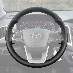 Griffowl Steering Wheel Cover for Personalized SUV Hyundai Creta ix25 2016-2021. For refined interior upgrades using our wrap and stitch kit.
