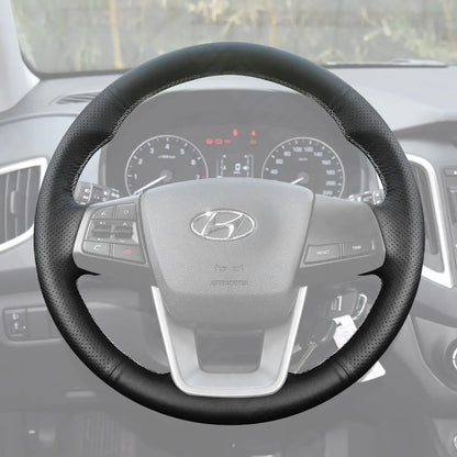 Griffowl Steering Wheel Cover for Personalized SUV Hyundai Creta ix25 2016-2021. For refined interior upgrades using our wrap and stitch kit.
