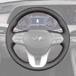 Griffowl Steering Wheel Cover for Personalized SUV Hyundai Palisade Santa Fe 2019-2023. Elevate your interior with Griffowl's wrap and stitch kit.
