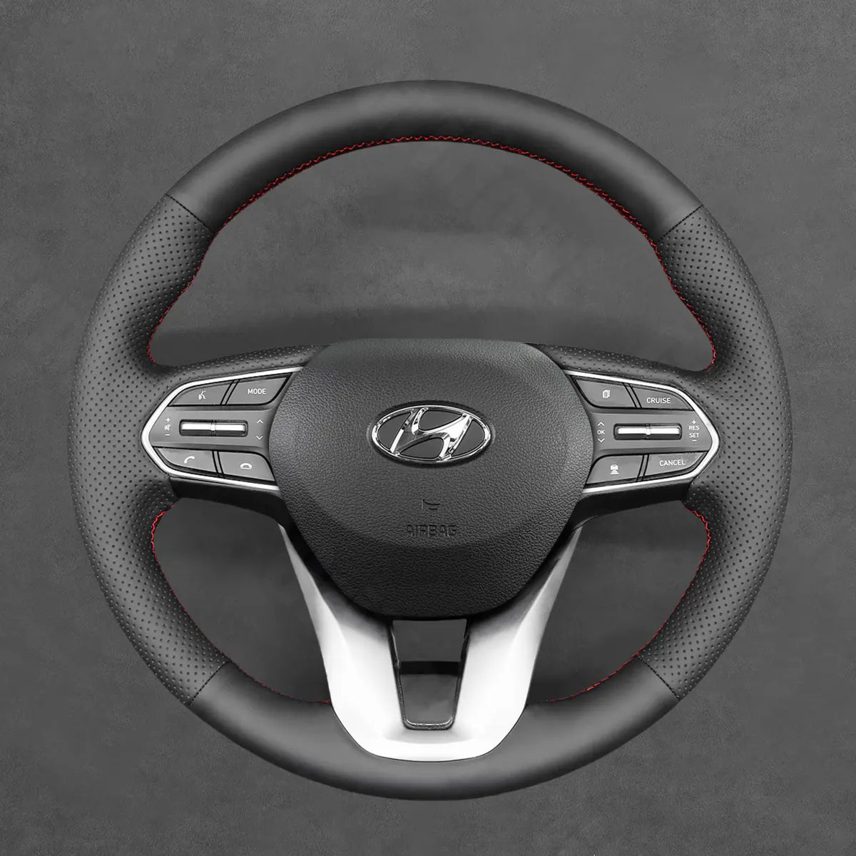 Griffowl Steering Wheel Cover for Personalized SUV Hyundai Palisade Santa Fe 2019-2023. Elevate your interior with Griffowl's wrap and stitch kit.
