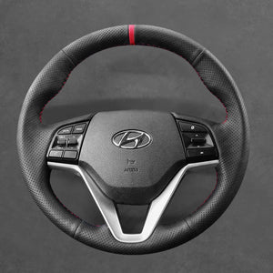 Griffowl Steering Wheel Cover for Personalized SUV Hyundai Tucson III 2015-2021. For refined interior upgrades using our wrap and stitch kit.
