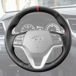 Griffowl Steering Wheel Cover for Personalized SUV Hyundai Tucson III 2015-2021. For refined interior upgrades using our wrap and stitch kit.
