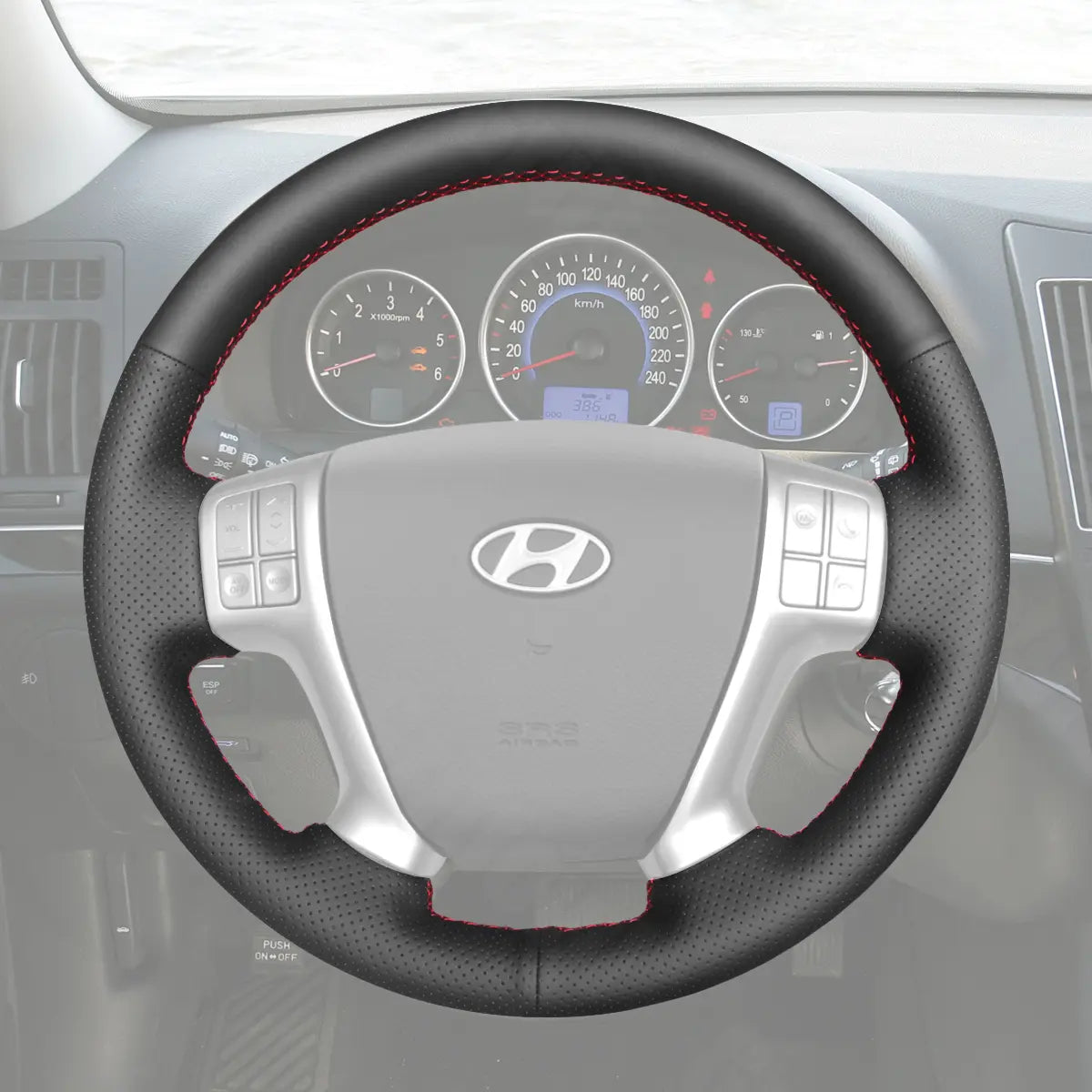 Griffowl Steering Wheel Cover for Personalized SUV Hyundai ix55 2009-2013. Perfect grip with our steering wheel wrap and custom interior touch.
