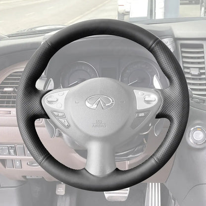 Griffowl Steering Wheel Cover for Personalized SUV Infiniti Juke F15 2010-2019. For refined interior upgrades using our wrap and stitch kit.
