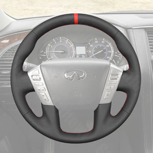 Griffowl Steering Wheel Cover for Personalized SUV Infiniti QX80 QX56 2011-2013. For refined interior upgrades using our wrap and stitch kit.
