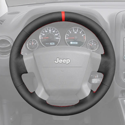 Griffowl Steering Wheel Cover for Personalized SUV Jeep Compass I MK49 Patriot 2007-2010. Elevate your interior with Griffowl's wrap and stitch kit.