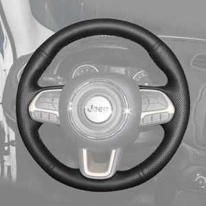 Griffowl Steering Wheel Cover for Personalized SUV Jeep Compass II MP Renegade 2015-2023. Elevate your interior with Griffowl's wrap and stitch kit.