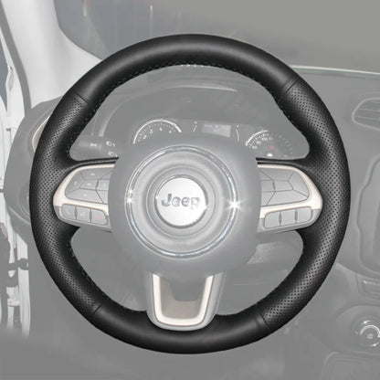 Griffowl Steering Wheel Cover for Personalized SUV Jeep Compass II MP Renegade 2015-2023. Elevate your interior with Griffowl's wrap and stitch kit.