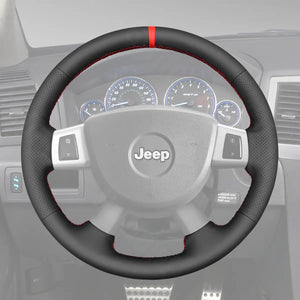 Griffowl Steering Wheel Cover for Personalized SUV Jeep Grand Cherokee Commander Cherokee IV 2008-2010. Perfect for enthusiasts seeking refined interior mods.
