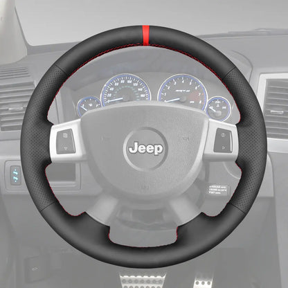 Griffowl Steering Wheel Cover for Personalized SUV Jeep Grand Cherokee Commander Cherokee IV 2008-2010. Perfect for enthusiasts seeking refined interior mods.