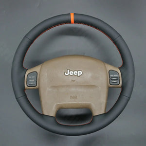 Griffowl Steering Wheel Cover for Personalized SUV Jeep Wrangler Grand Cherokee 1999-2006. Elevate your interior with Griffowl's wrap and stitch kit.