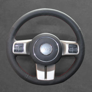 Griffowl Steering Wheel Cover for Personalized SUV Jeep Wrangler Grand Cherokee Compass Liberty Patriot Cherokee 2011-2017. Compact, hand-sewn DIY wrap for quick interior mods and grip upgrade.