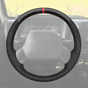 Griffowl Steering Wheel Cover for Personalized SUV Jeep Wrangler TJ Cherokee XJ 1997-2002. Elevate your interior with Griffowl's wrap and stitch kit.