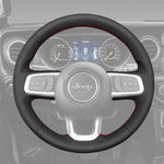 Griffowl Steering Wheel Cover for Personalized Jeep Wrangler Unlimited GladiatorJT 2018-2025. Hand-sewn kit for drivers seeking precision and comfort.