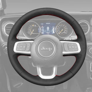 Griffowl Steering Wheel Cover for Personalized Jeep Wrangler Unlimited GladiatorJT 2018-2025. Hand-sewn kit for drivers seeking precision and comfort.