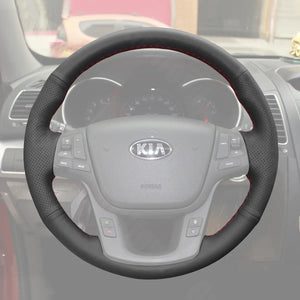 Griffowl Steering Wheel Cover for Personalized SUV Kia Sorento Sorento 2 2009-2015. Hand-sewn kit for drivers seeking precision and comfort.
