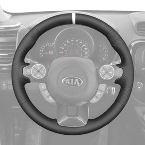 Griffowl Steering Wheel Cover for Personalized SUV Kia Soul 2014-2019. Compact, hand-sewn DIY wrap for quick interior mods and grip upgrade.
