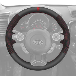 Griffowl Steering Wheel Cover for Personalized SUV Kia Soul 2014-2019. Compact, hand-sewn DIY wrap for quick interior mods and grip upgrade.
