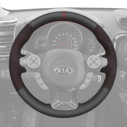 Griffowl Steering Wheel Cover for Personalized SUV Kia Soul 2014-2019. Compact, hand-sewn DIY wrap for quick interior mods and grip upgrade.
