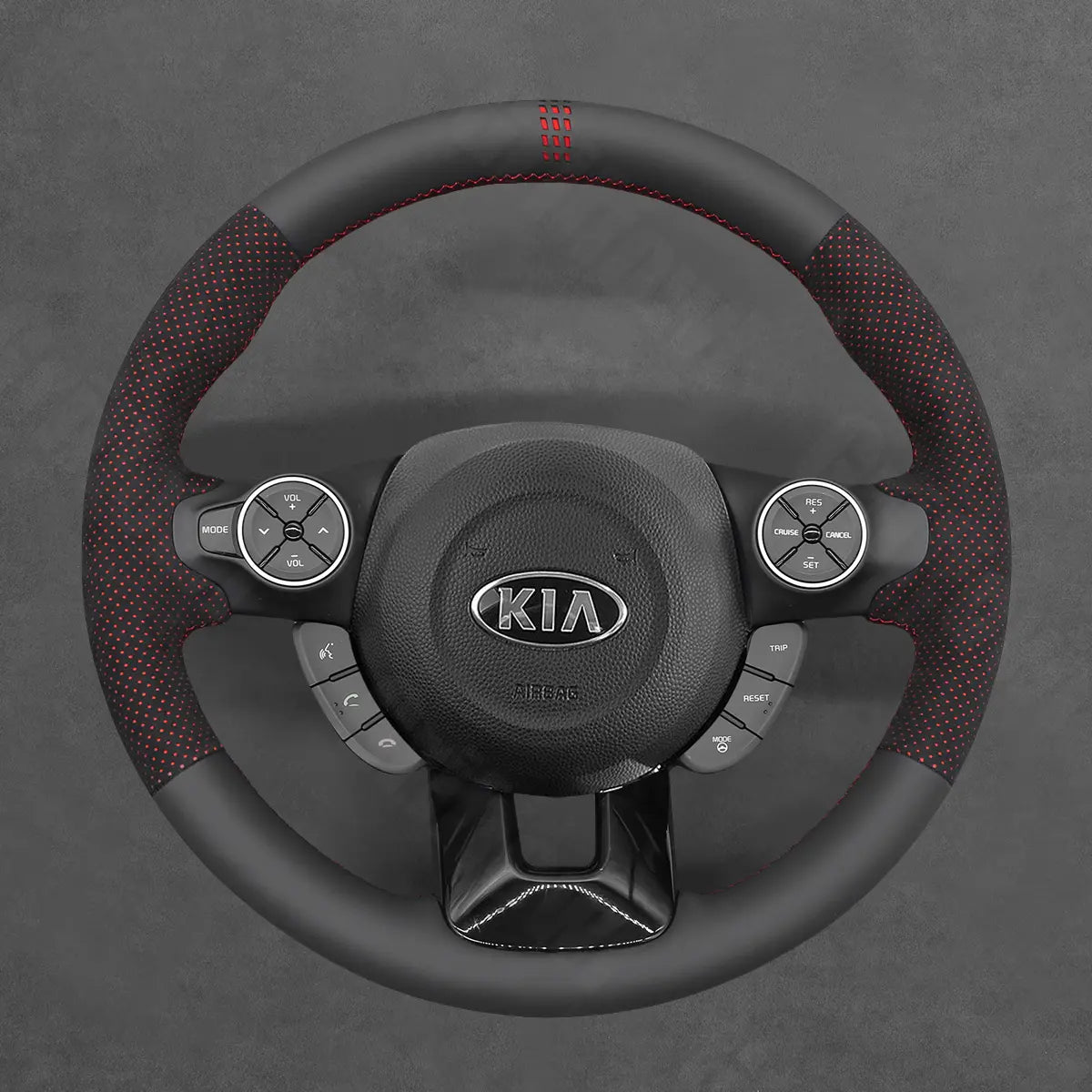 Griffowl Steering Wheel Cover for Personalized SUV Kia Soul 2014-2019. Compact, hand-sewn DIY wrap for quick interior mods and grip upgrade.
