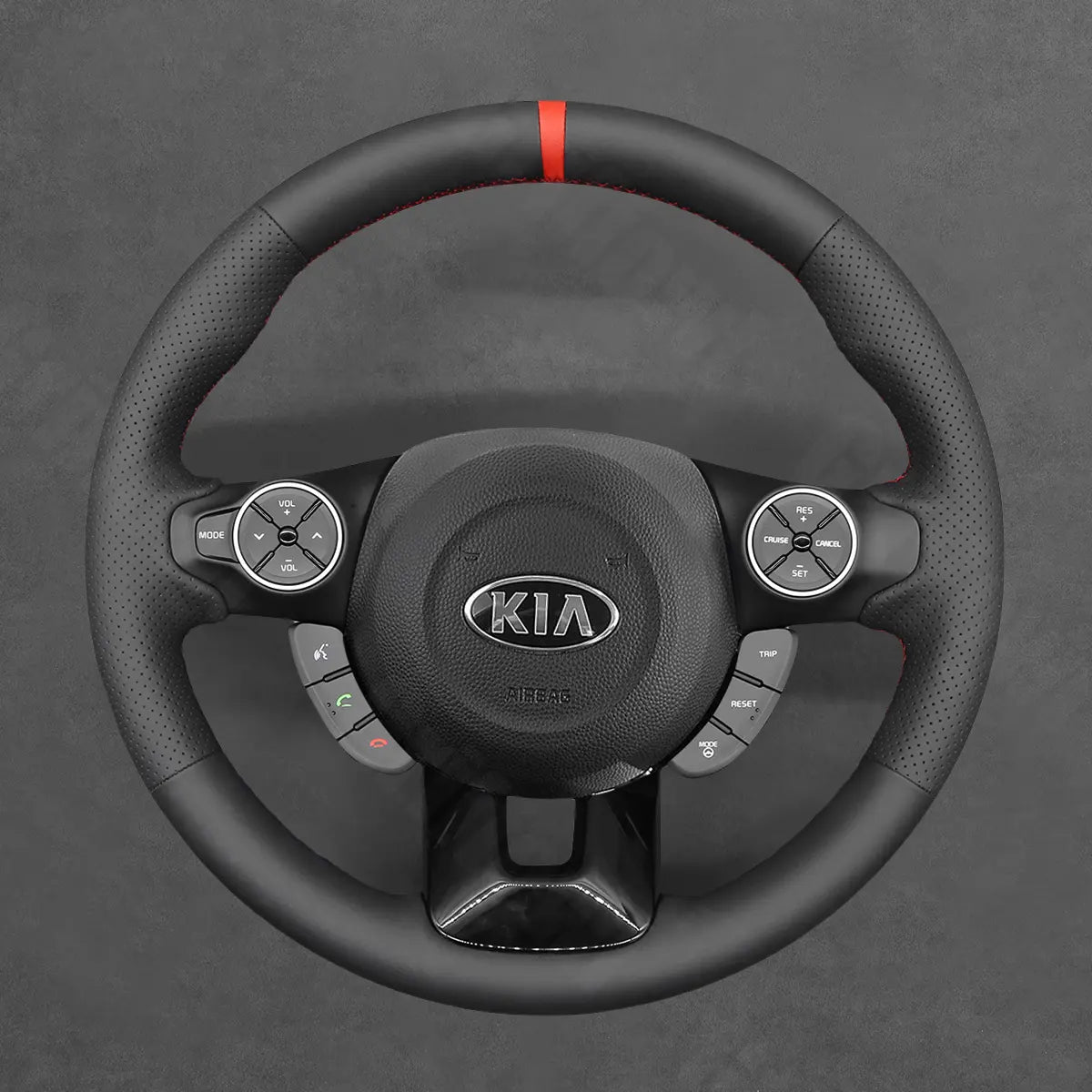 Griffowl Steering Wheel Cover for Personalized SUV Kia Soul 2014-2019. Compact, hand-sewn DIY wrap for quick interior mods and grip upgrade.
