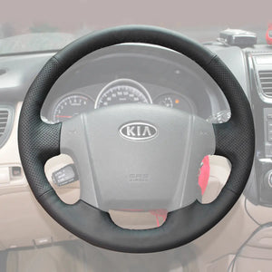 Griffowl Steering Wheel Cover for Personalized SUV Kia Sportage 2005-2010. Perfect grip with our steering wheel wrap and custom interior touch.
