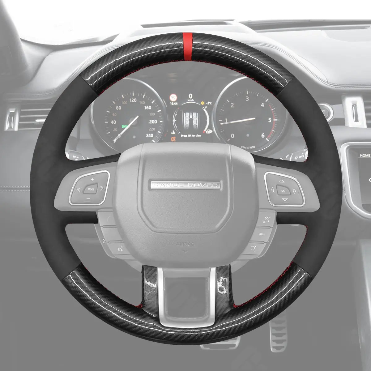 Griffowl Steering Wheel Cover for Personalized SUV Land Rover Range Rover I Evoque 2012-2019. Elevate your interior with Griffowl's wrap and stitch kit.