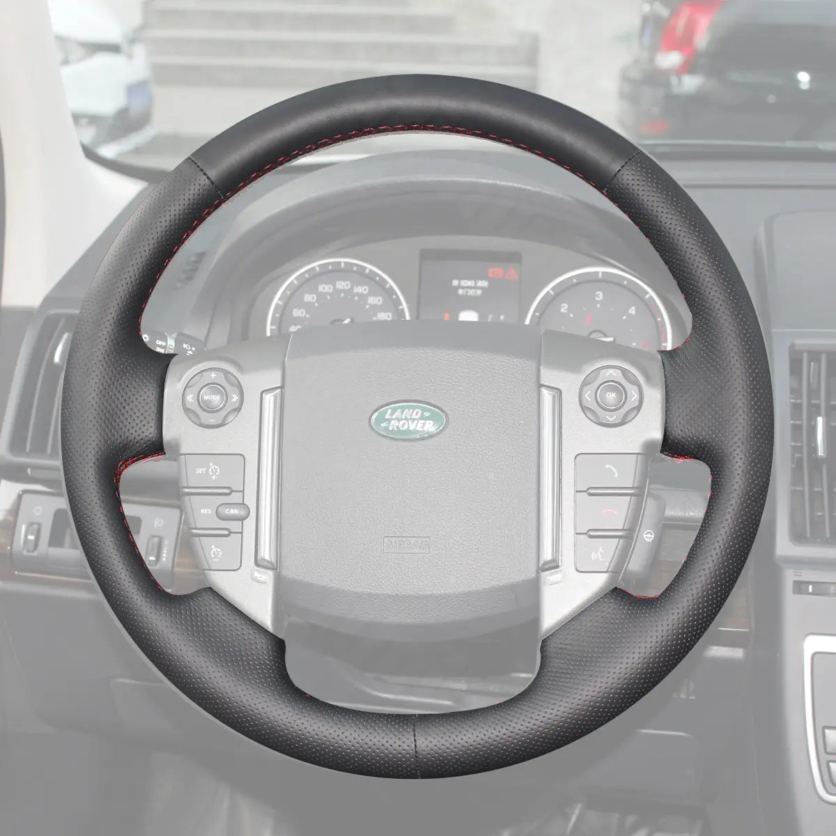 Griffowl Steering Wheel Cover for Personalized SUV Land Rover Range Rover Sport Freelander 2 Discovery LR4 LR2 2009-2017. Compact, hand-sewn DIY wrap for quick interior mods and grip upgrade.