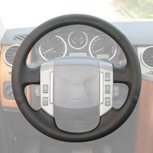 Griffowl Steering Wheel Cover for Personalized SUV Land Rover Range Rover Sport I Freelander 2 II Discovery II 2004-2010. Compact, hand-sewn DIY wrap for quick interior mods and grip upgrade.