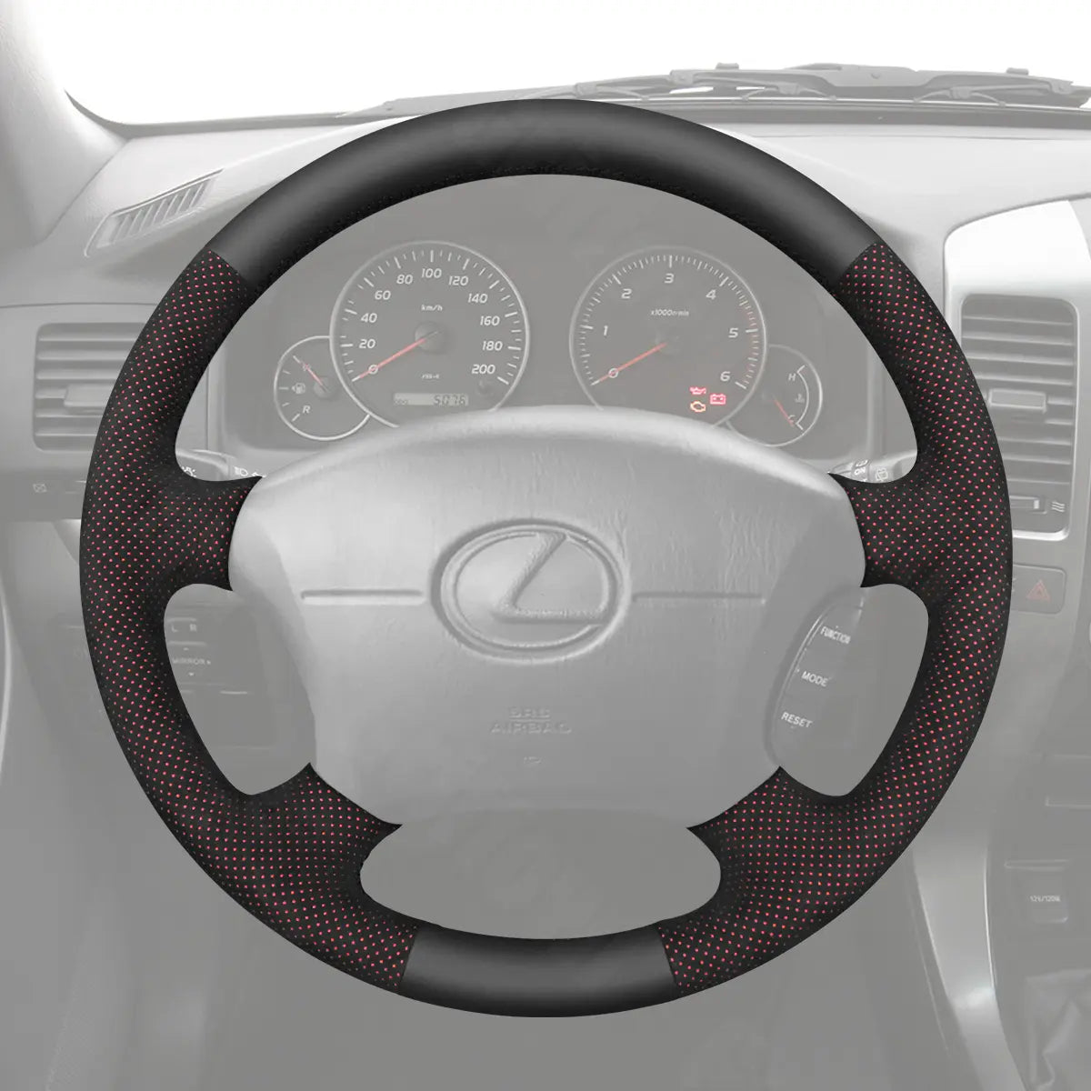 Griffowl Steering Wheel Cover for Personalized SUV Lexus LX450 LX470 1995-2002. For refined interior upgrades using our wrap and stitch kit.