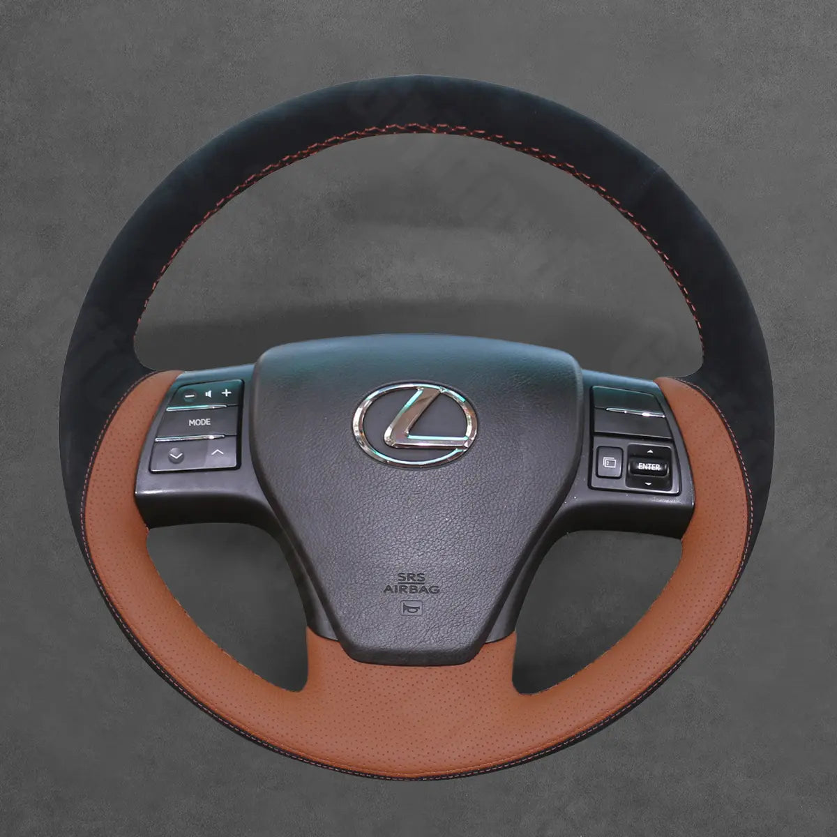 Griffowl Steering Wheel Cover for Personalized SUV Lexus RX350 RX450h 2010 2011 2012. Hand-sewn kit for drivers seeking precision and comfort.